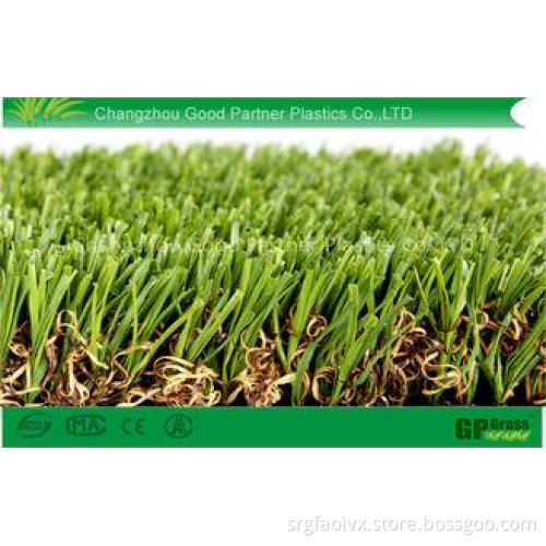 PE / PP Residential Artificial Turf Grass GP Green and Brow